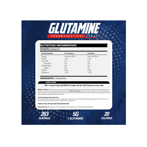 Pharmaceutical Grade Glutamine By EHP Labs