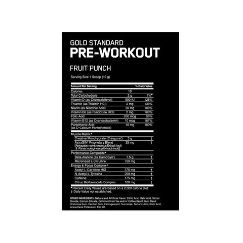 Gold Standard Pre Workout By Optimum Nutrition