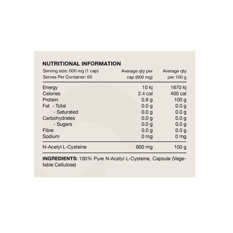 NAC N-Acetyl L-Cysteine By Switch Nutrition